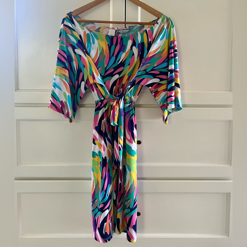 Trina Turk Multicolor Abstract Print Wrap Dress